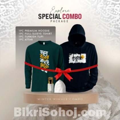 1 Premium Hoodie, 1 Premium Full Sleeve T-Shirt